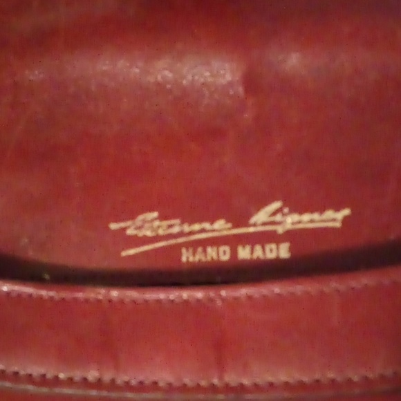 Handmade Leather Etienne Aigner Red Burgundy Messenger Shoulder Bag - Picture 15 of 15